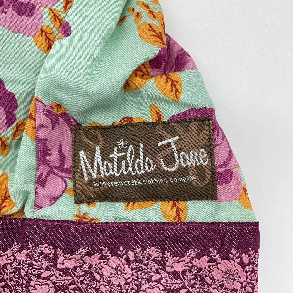 Matilda Jane Lilac Bouquet Wrap Top Secret‎ Fields Floral Purple Ruffles Size 2